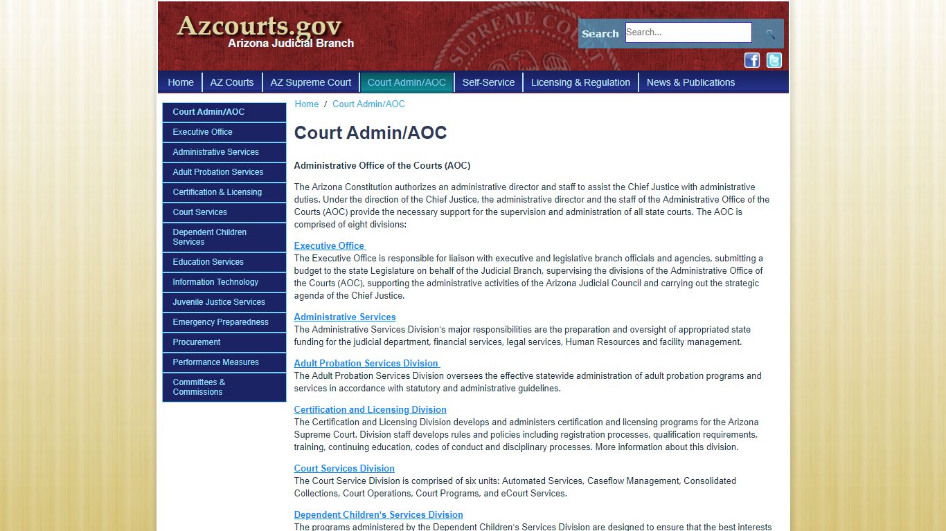 Court Admin/AOC - Arizona Judicial Branch