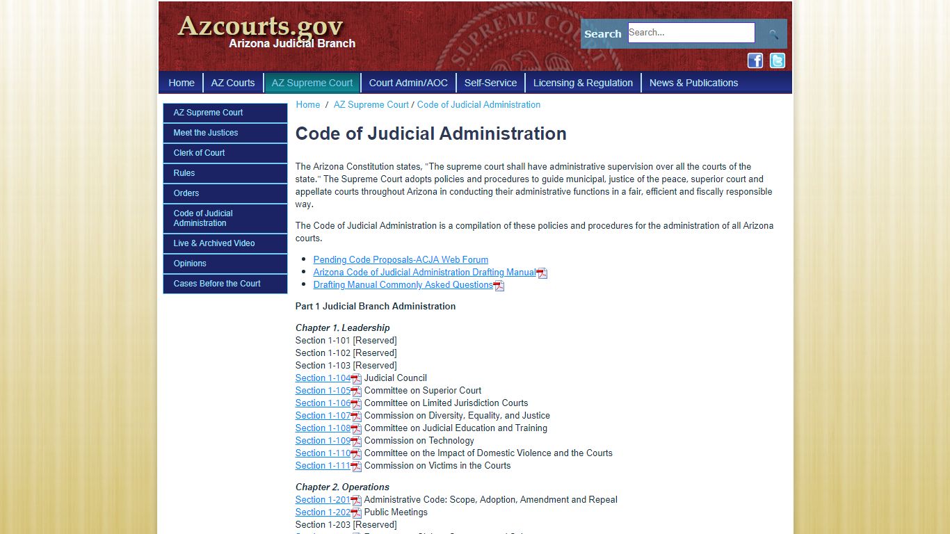 Code of Judicial Administration - Arizona Judicial Branch