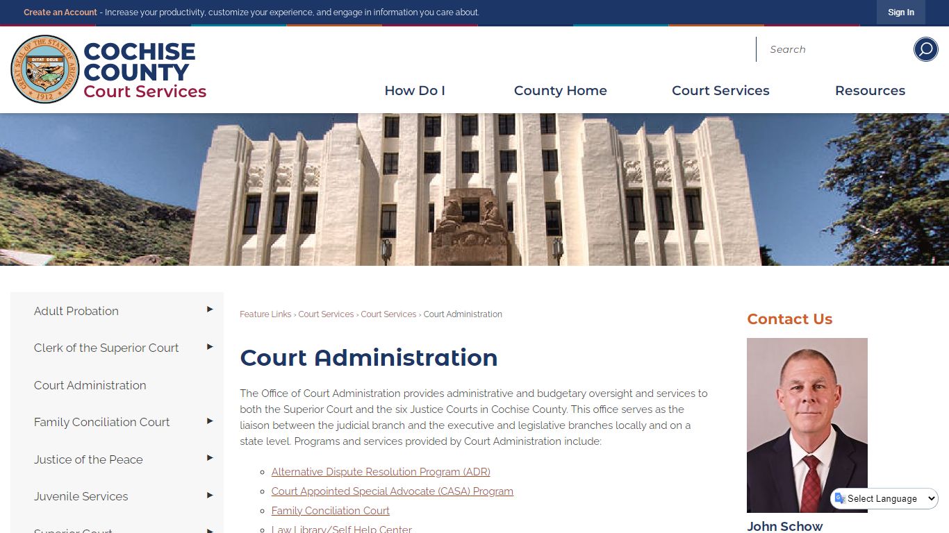 Court Administration | Cochise County, AZ - Arizona